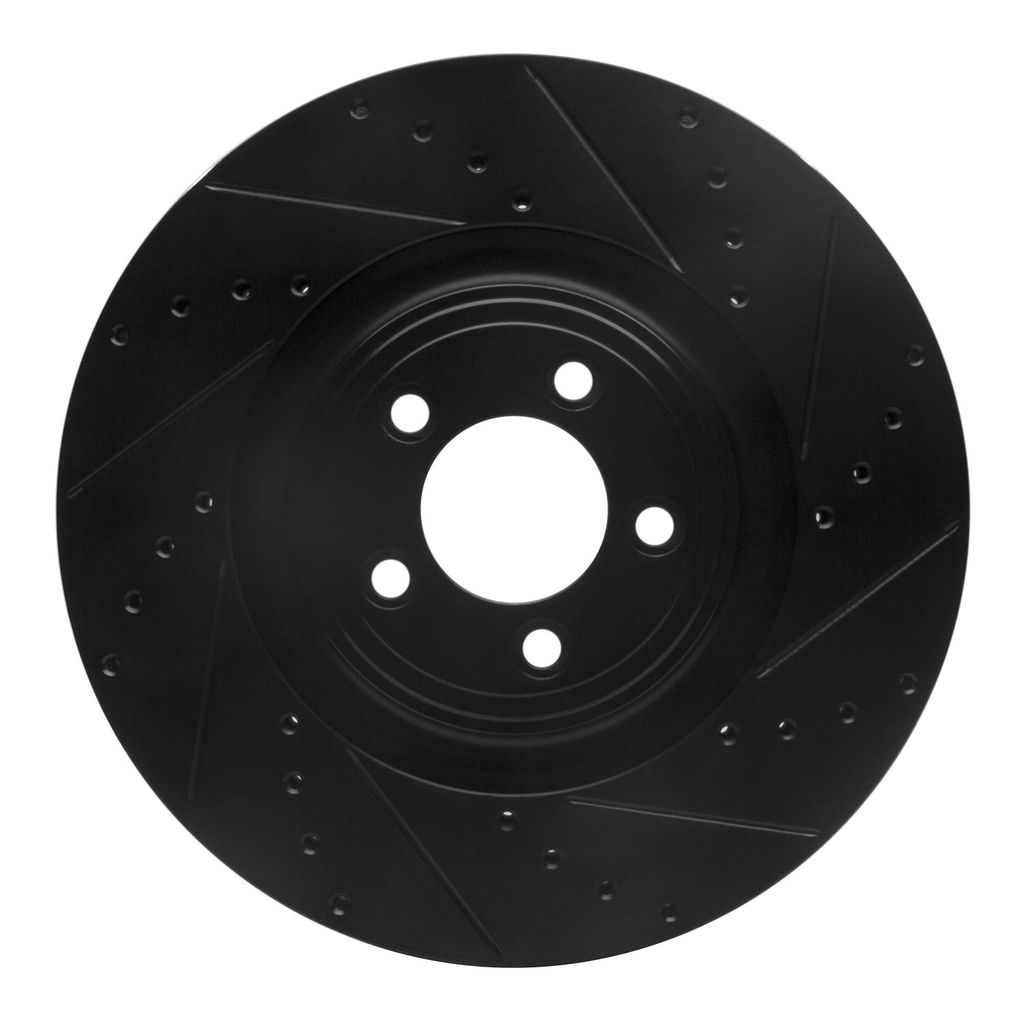 Dynamic Friction 633-20020R - Drilled and Slotted Black Zinc Brake Rotor