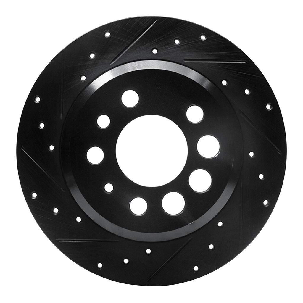 Dynamic Friction 633-27006L - Drilled and Slotted Black Zinc Brake Rotor