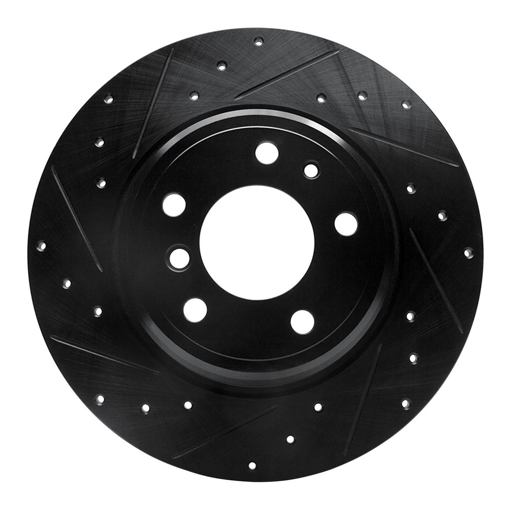 Dynamic Friction 633-31030L - Drilled and Slotted Black Zinc Brake Rotor