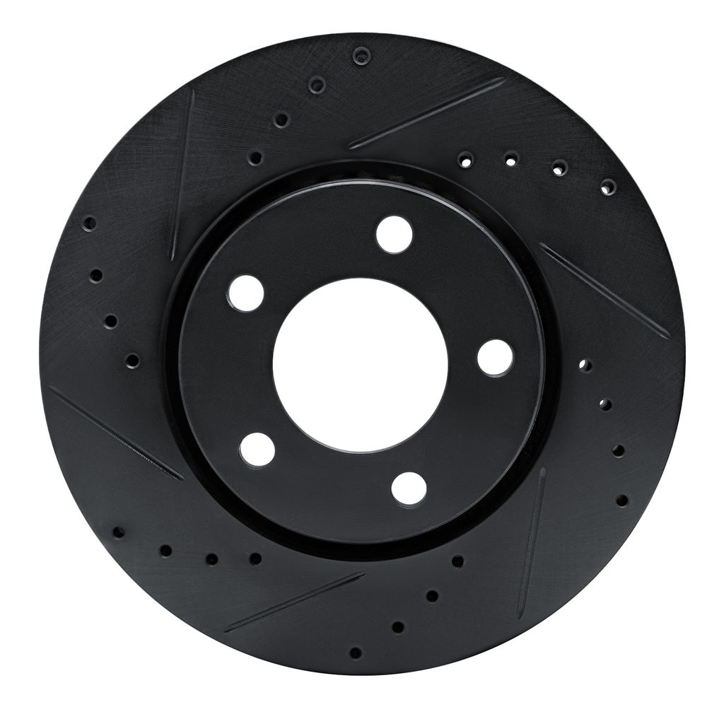 Dynamic Friction 633-40091L - Drilled and Slotted Black Zinc Brake Rotor