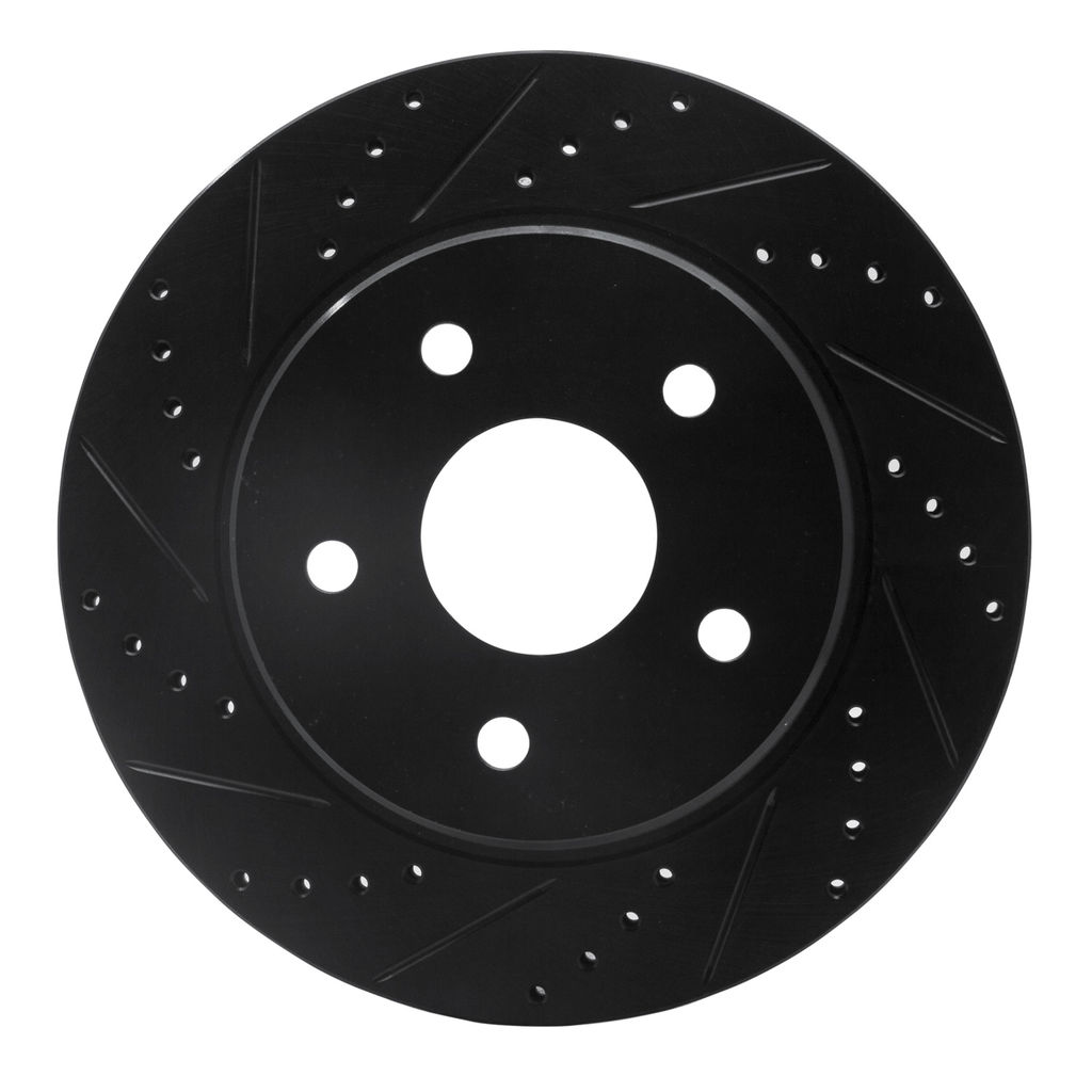 Dynamic Friction 633-40094L - Drilled and Slotted Black Zinc Brake Rotor