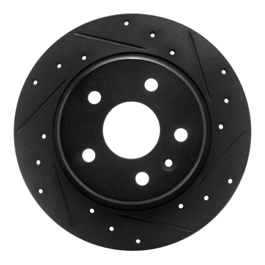 Dynamic Friction 633-47052R - Drilled and Slotted Black Zinc Brake Rotor