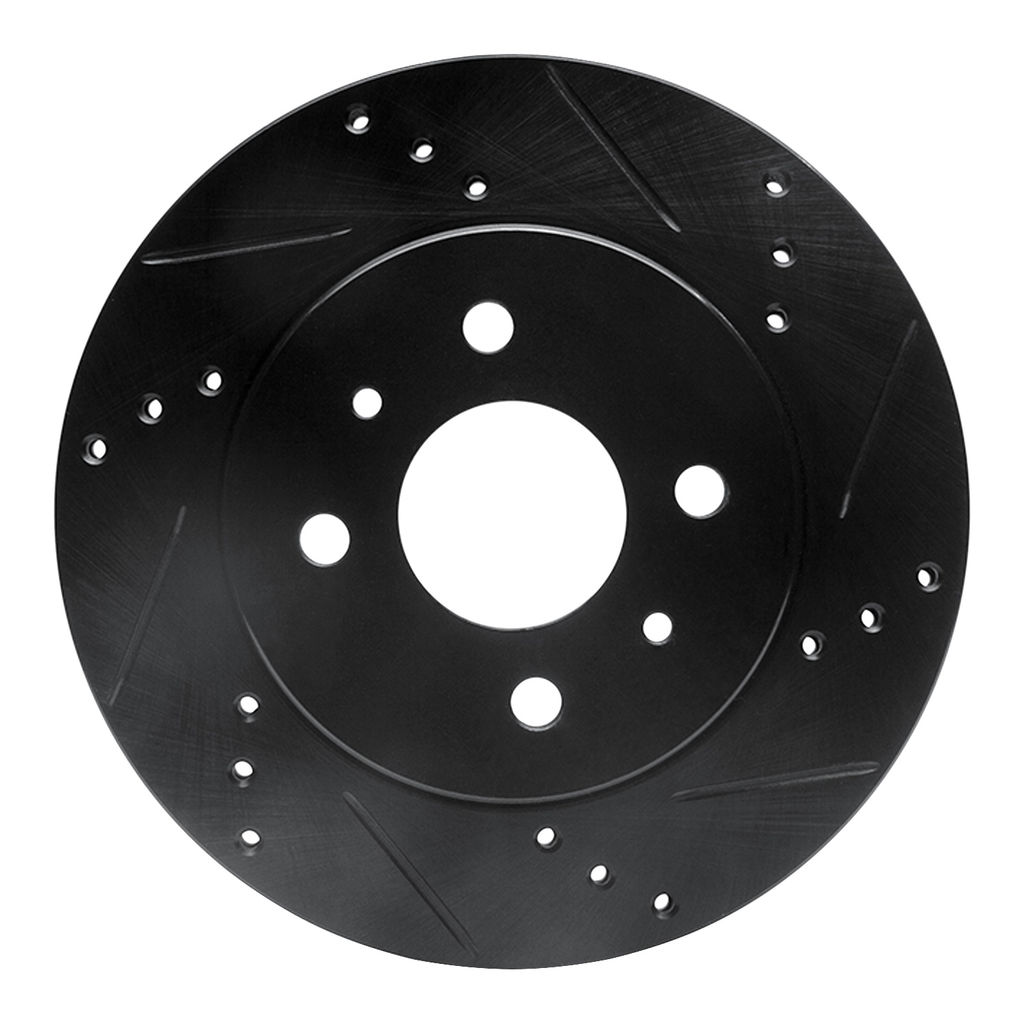 Dynamic Friction 633-53001R - Drilled and Slotted Black Zinc Brake Rotor