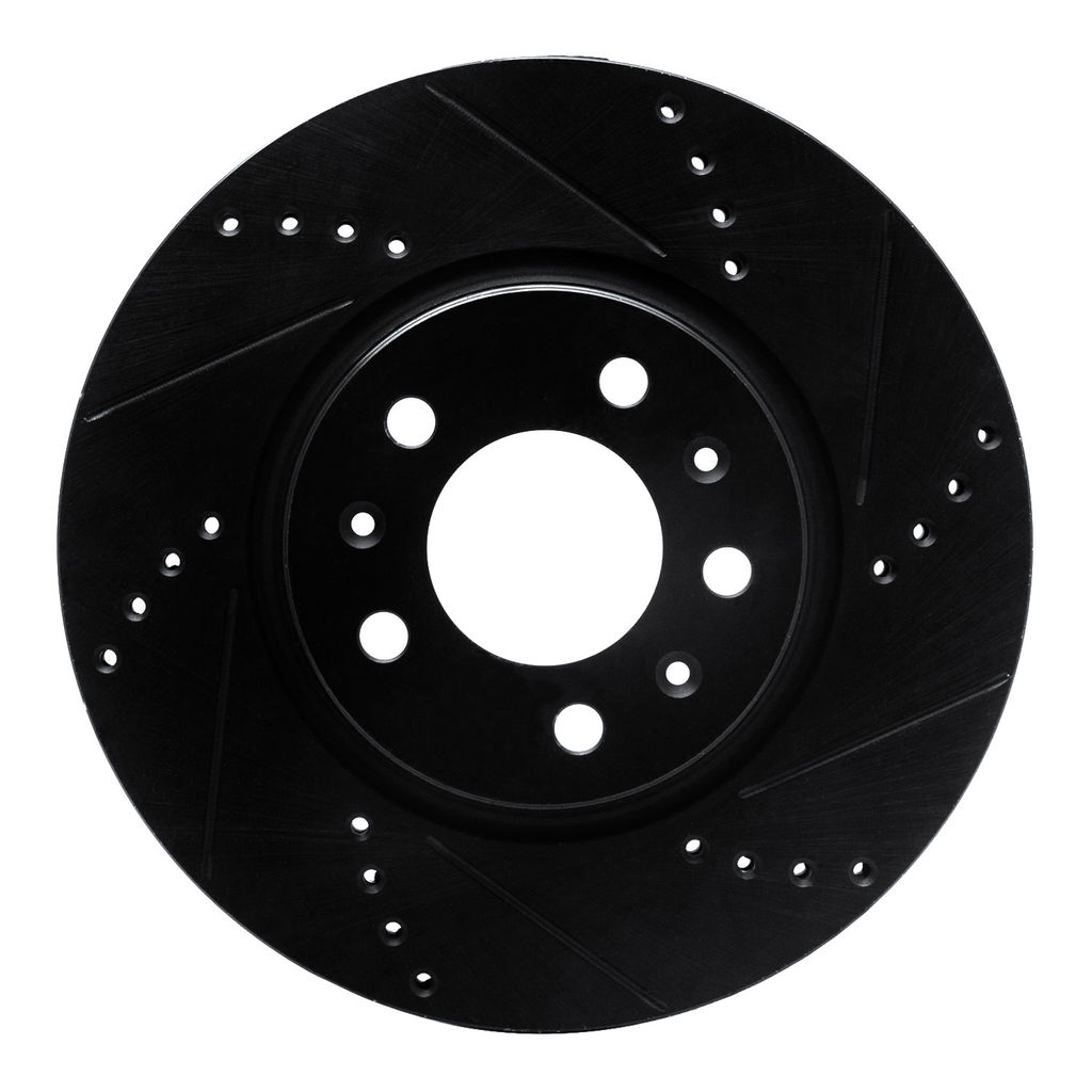Dynamic Friction 633-53005R - Drilled and Slotted Black Zinc Brake Rotor