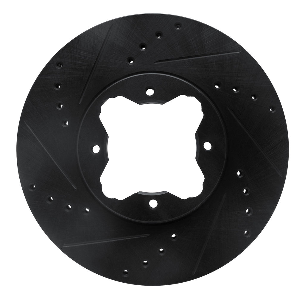 Dynamic Friction 633-58006L - Drilled and Slotted Black Zinc Brake Rotor