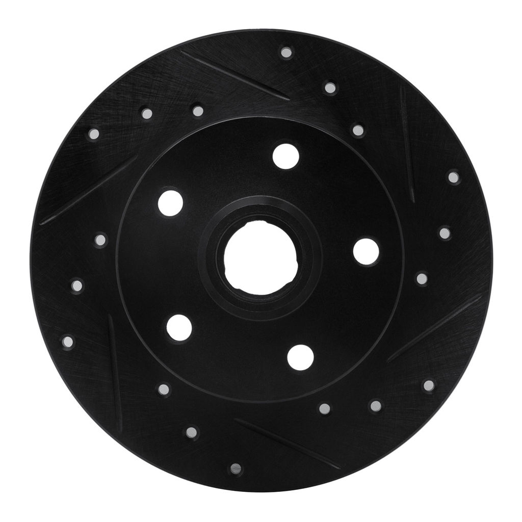 Dynamic Friction 633-74010R - Drilled and Slotted Black Zinc Brake Rotor