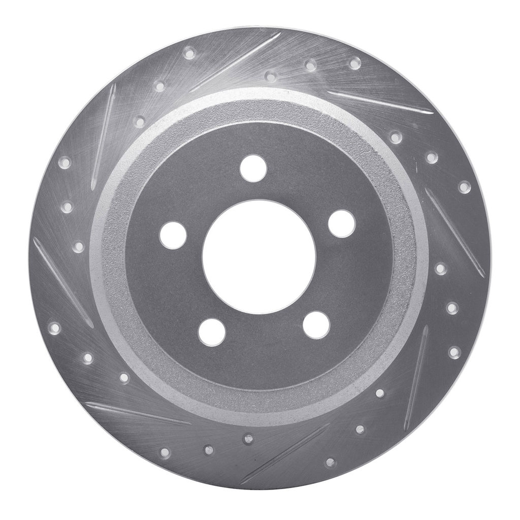 Dynamic Friction 631-42019L - Drilled and Slotted Silver Zinc Brake Rotor