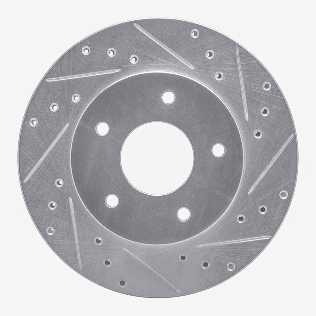 Dynamic Friction 631-52004R - Drilled and Slotted Silver Zinc Brake Rotor