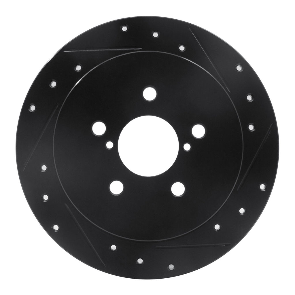 Dynamic Friction 633-13020R - Drilled and Slotted Black Zinc Brake Rotor
