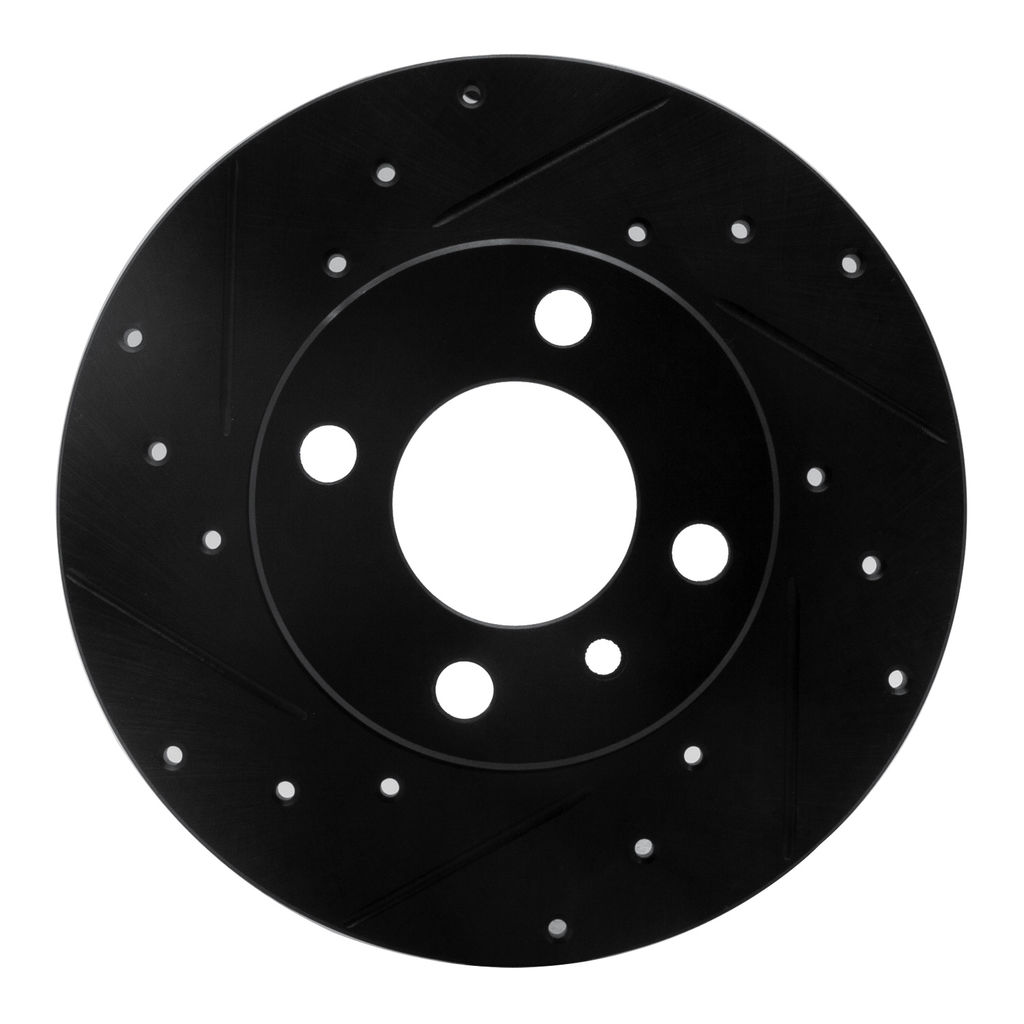 Dynamic Friction 633-31006L - Drilled and Slotted Black Zinc Brake Rotor