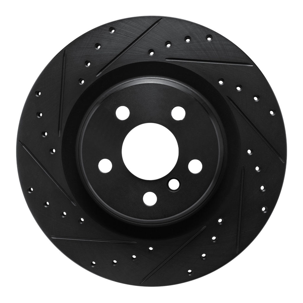 Dynamic Friction 633-31176L - Drilled and Slotted Black Zinc Brake Rotor
