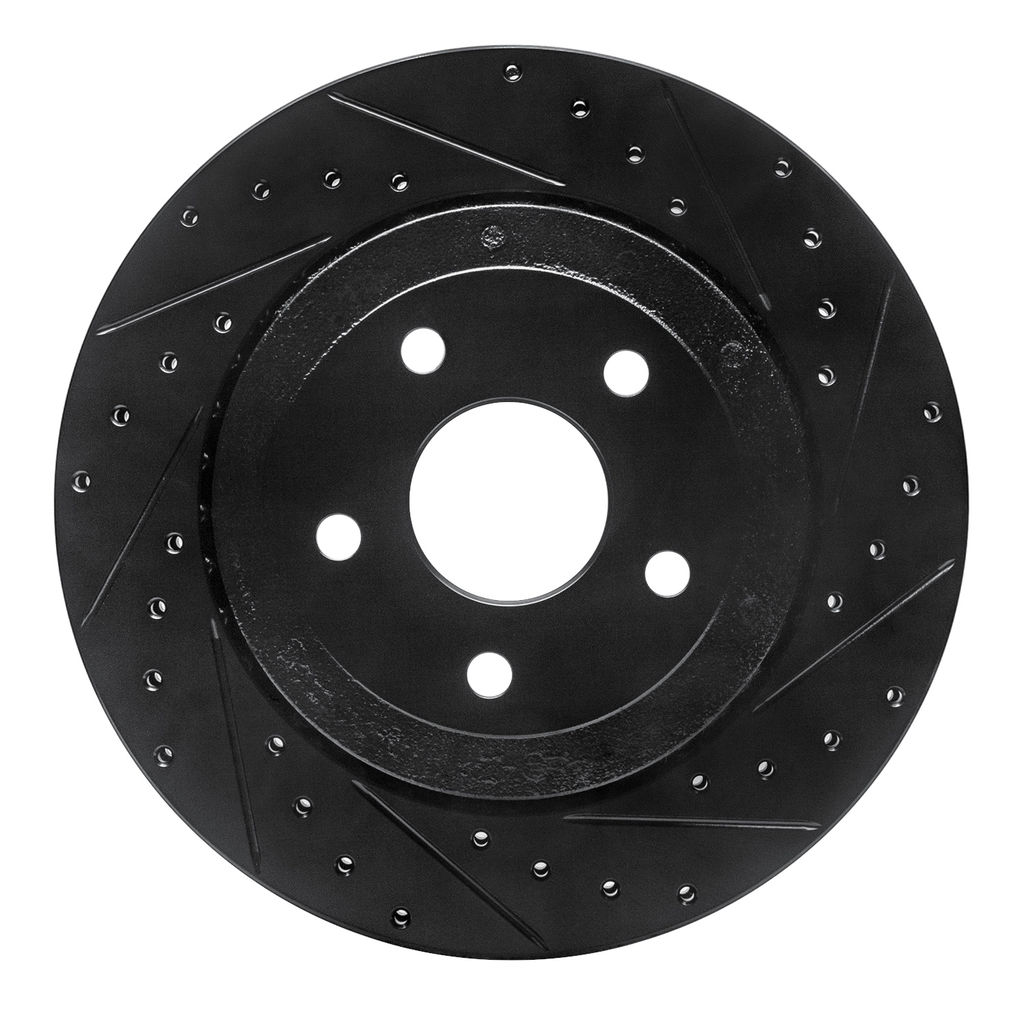 Dynamic Friction 633-42003R - Drilled and Slotted Black Zinc Brake Rotor