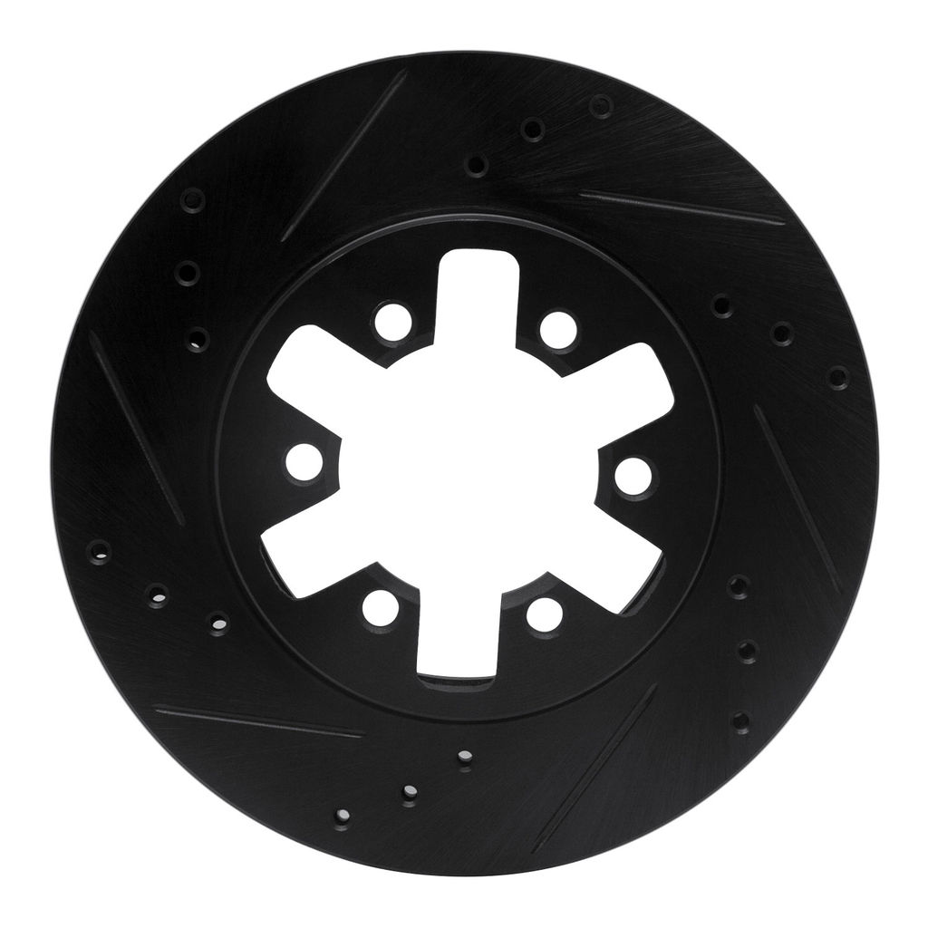 Dynamic Friction 633-67079L - Drilled and Slotted Black Zinc Brake Rotor