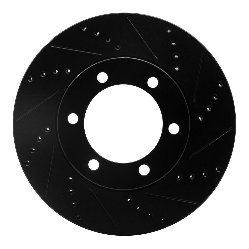 Dynamic Friction 633-76124R - Drilled and Slotted Black Zinc Brake Rotor