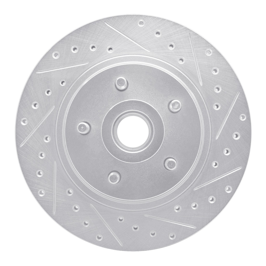Dynamic Friction 631-40003R - Drilled and Slotted Silver Zinc Brake Rotor