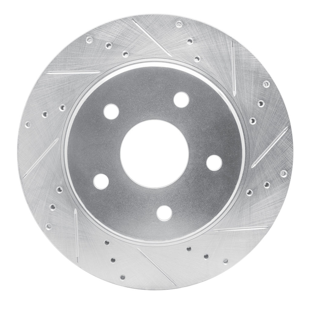 Dynamic Friction 631-42011R - Drilled and Slotted Silver Zinc Brake Rotor