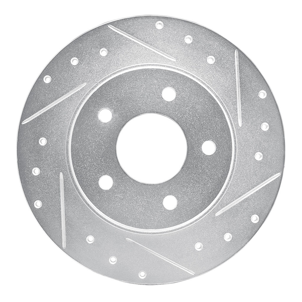Dynamic Friction 631-45006R - Drilled and Slotted Silver Zinc Brake Rotor