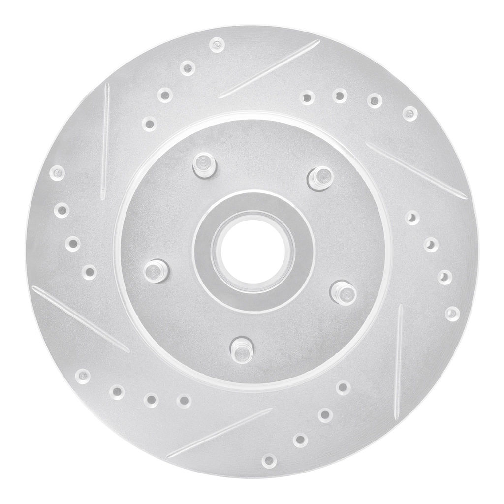 Dynamic Friction 631-55000L - Drilled and Slotted Silver Zinc Brake Rotor