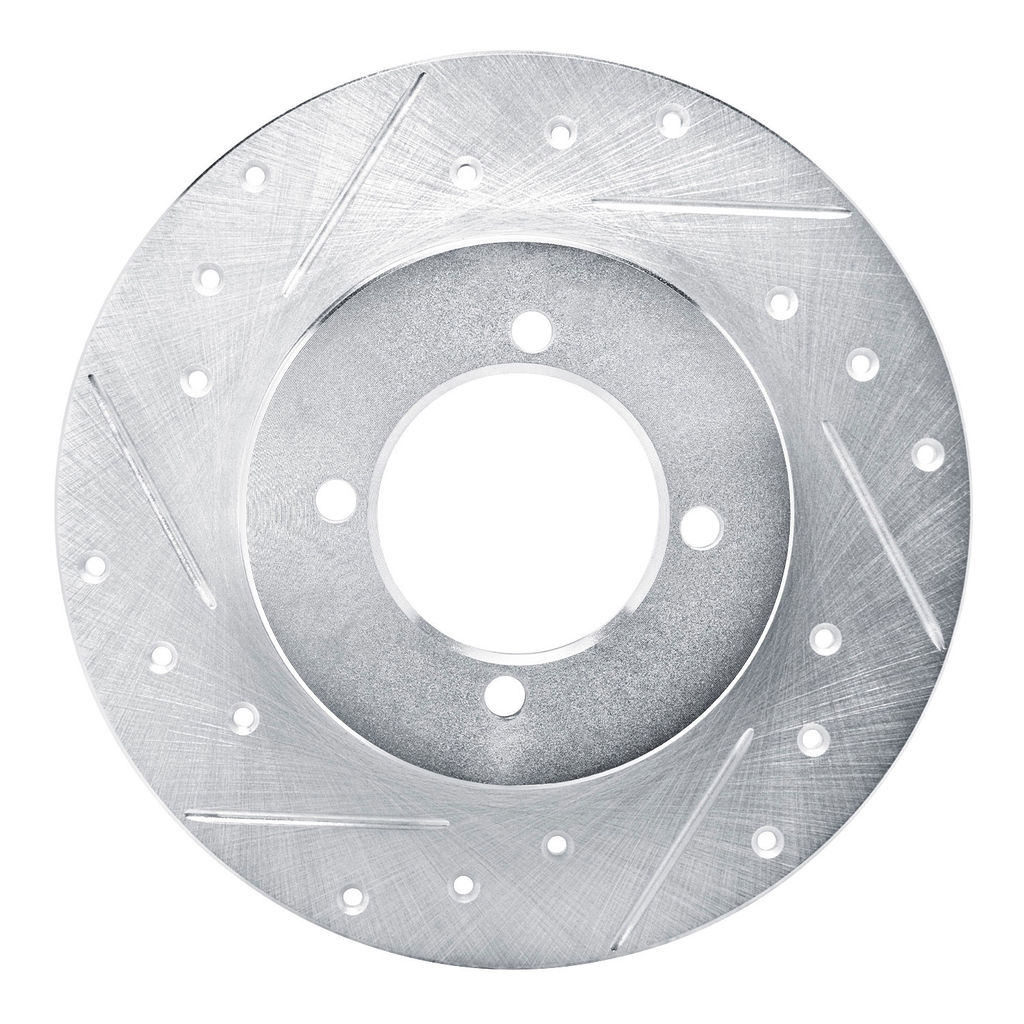 Dynamic Friction 631-67002L - Drilled and Slotted Silver Zinc Brake Rotor