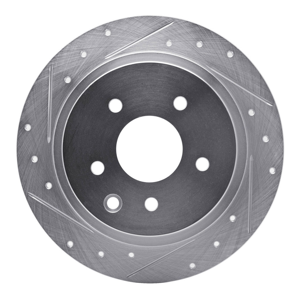 Dynamic Friction 631-67050L - Drilled and Slotted Silver Zinc Brake Rotor