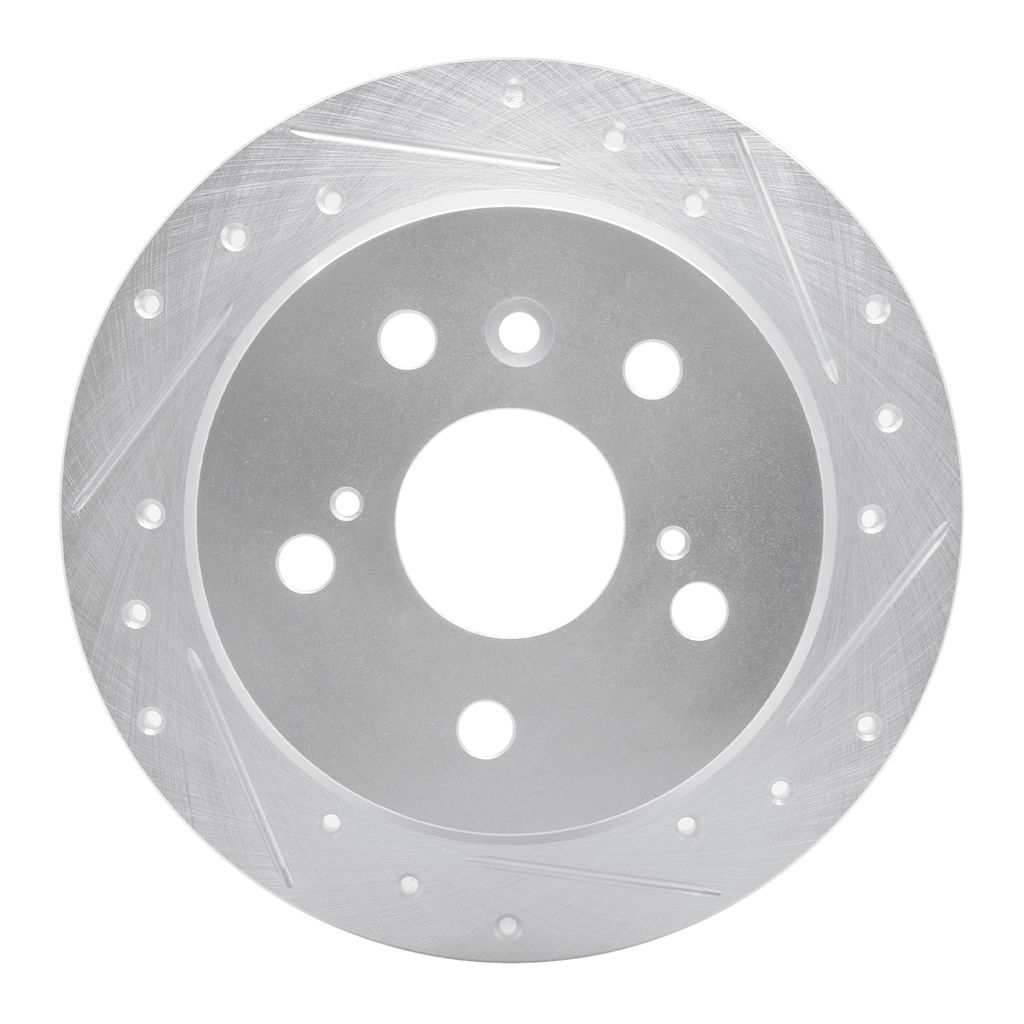 Dynamic Friction 631-76076R - Drilled and Slotted Silver Zinc Brake Rotor