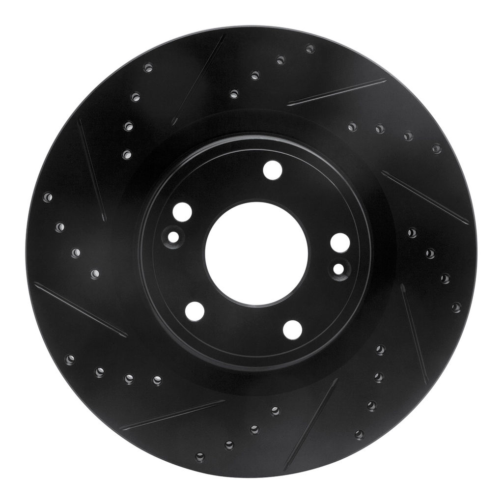 Dynamic Friction 633-03034L - Drilled and Slotted Black Zinc Brake Rotor