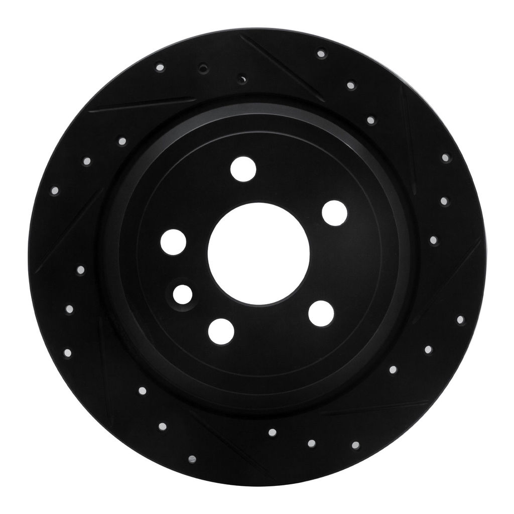 Dynamic Friction 633-11024R - Drilled and Slotted Black Zinc Brake Rotor
