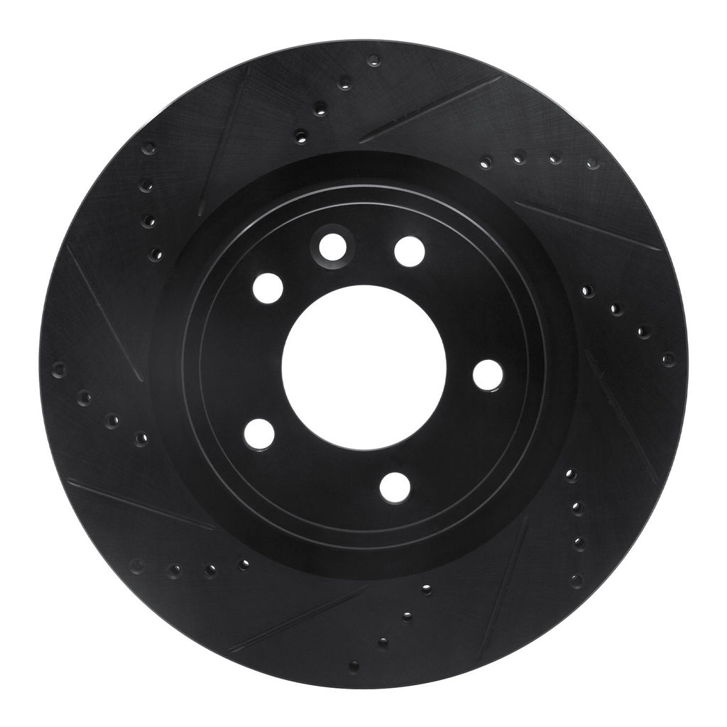 Dynamic Friction 633-11031L - Drilled and Slotted Black Zinc Brake Rotor