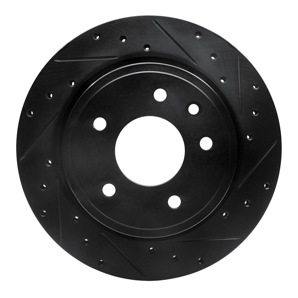 Dynamic Friction 633-20009R - Drilled and Slotted Black Zinc Brake Rotor