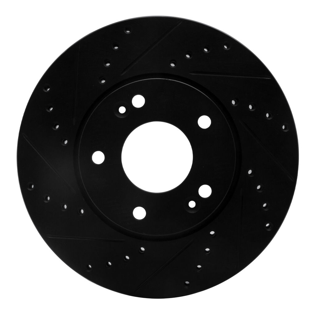 Dynamic Friction 633-21009L - Drilled and Slotted Black Zinc Brake Rotor