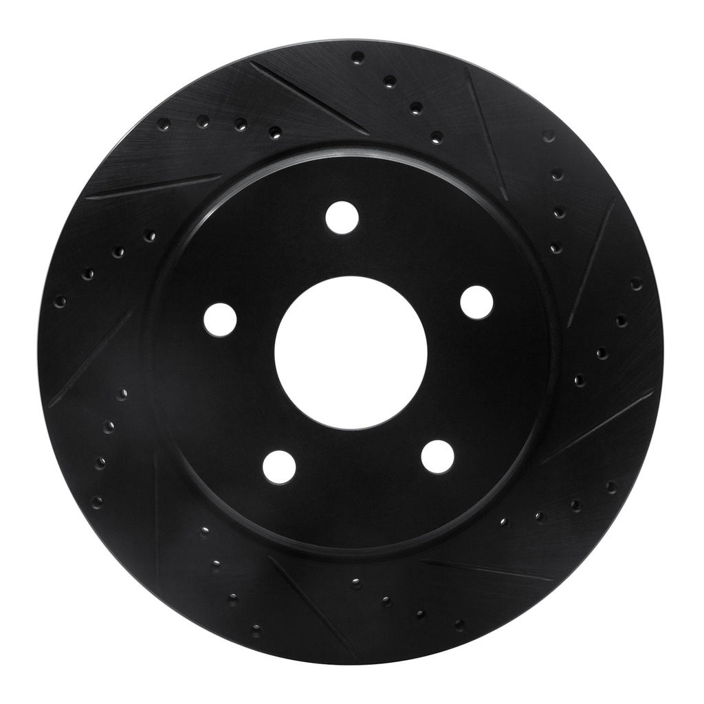 Dynamic Friction 633-42011R - Drilled and Slotted Black Zinc Brake Rotor