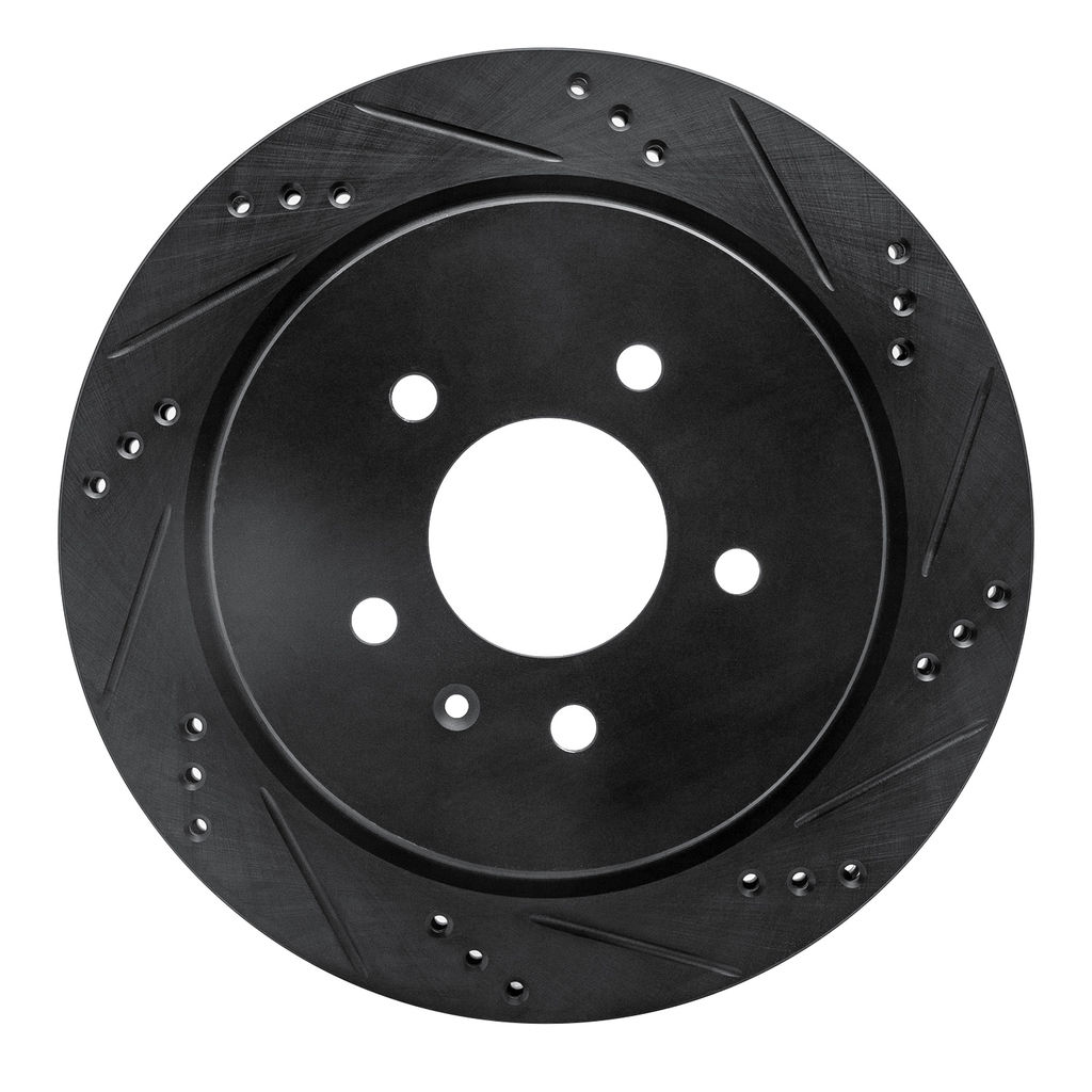 Dynamic Friction 633-46014R - Drilled and Slotted Black Zinc Brake Rotor