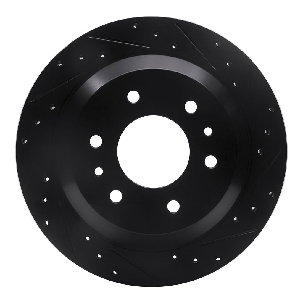 Dynamic Friction 633-48045R - Drilled and Slotted Black Zinc Brake Rotor