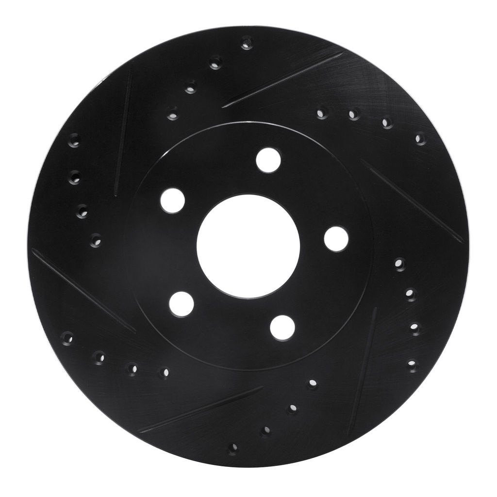 Dynamic Friction 633-52007L - Drilled and Slotted Black Zinc Brake Rotor