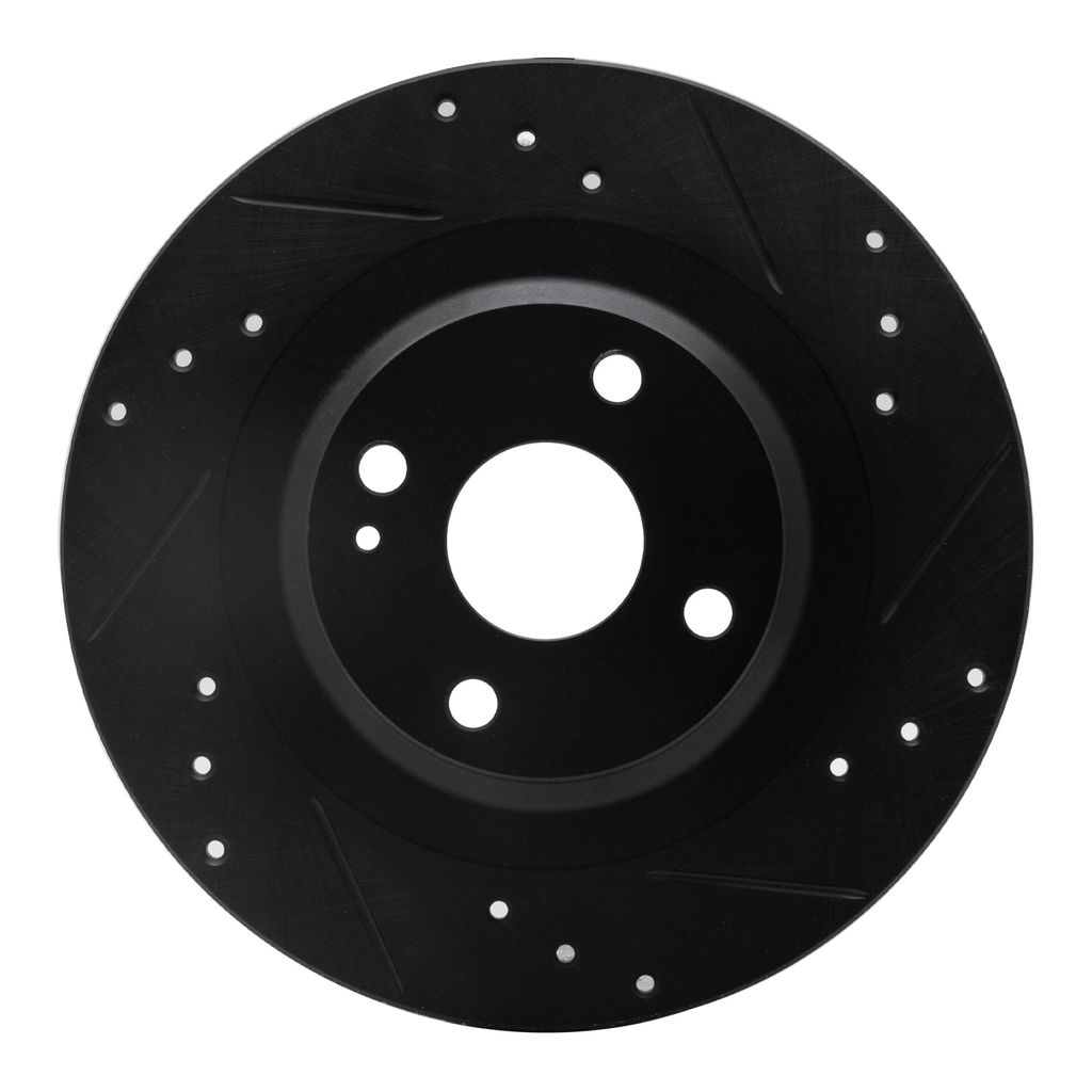 Dynamic Friction 633-80072R - Drilled and Slotted Black Zinc Brake Rotor