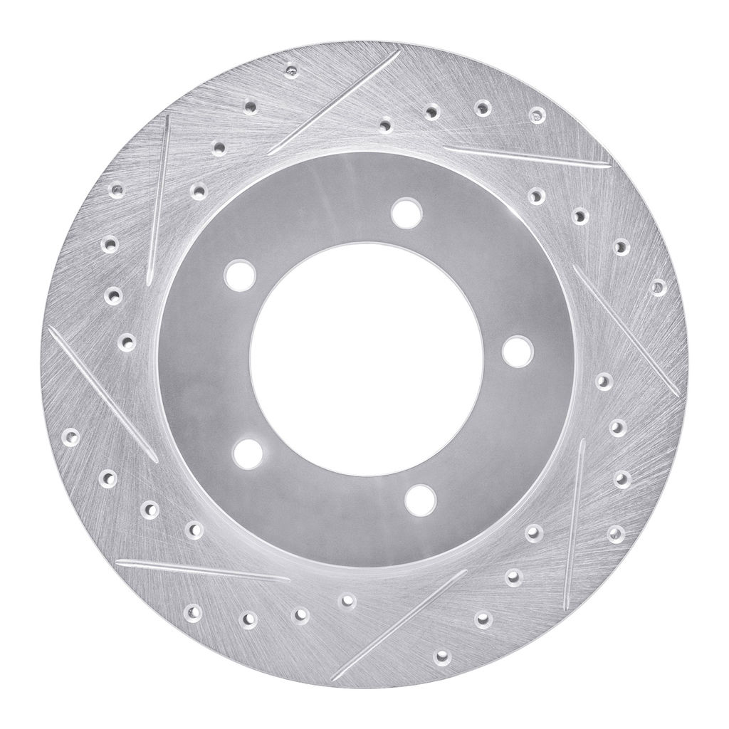 Dynamic Friction 631-01012L - Drilled and Slotted Silver Zinc Brake Rotor