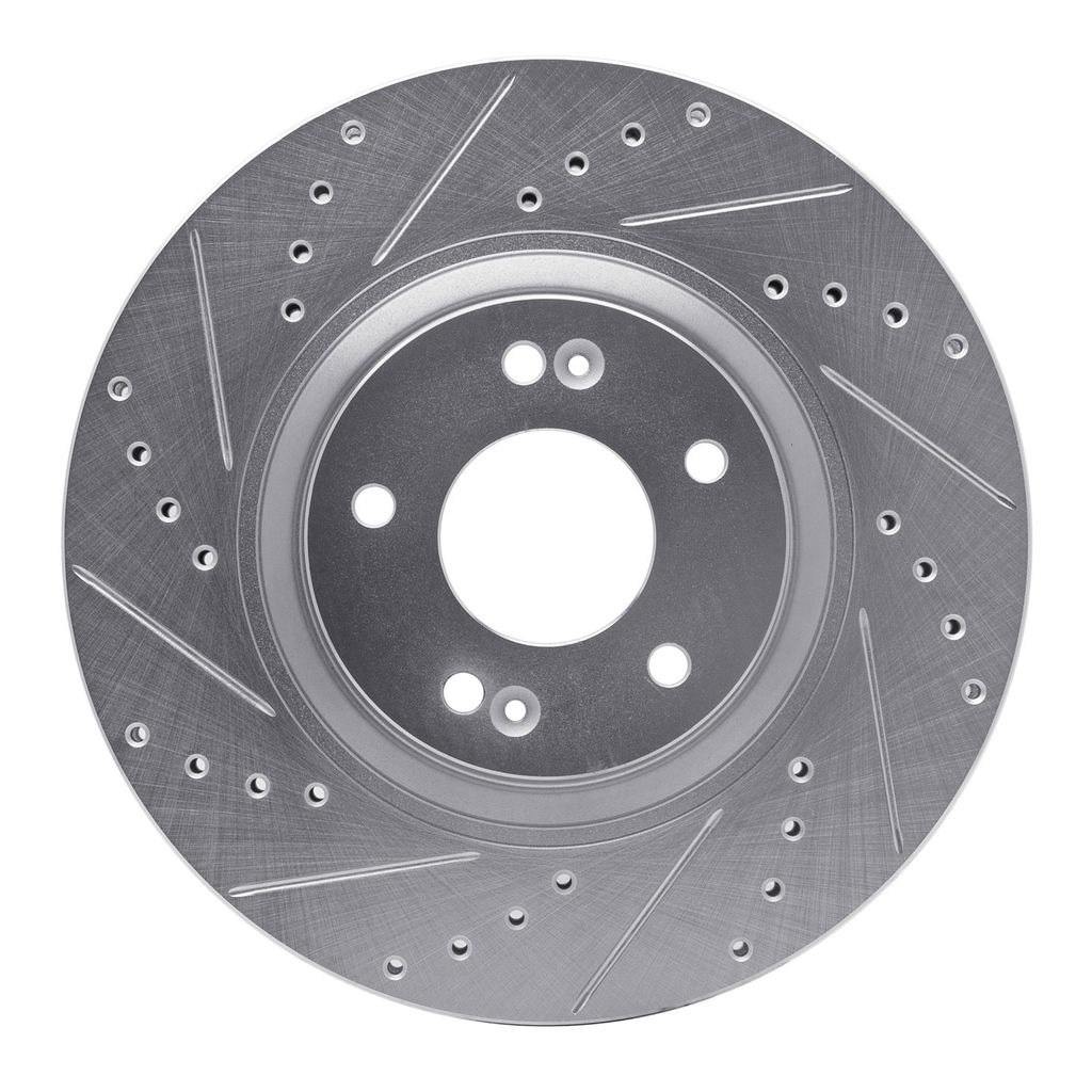 Dynamic Friction 631-03003L - Drilled and Slotted Silver Zinc Brake Rotor