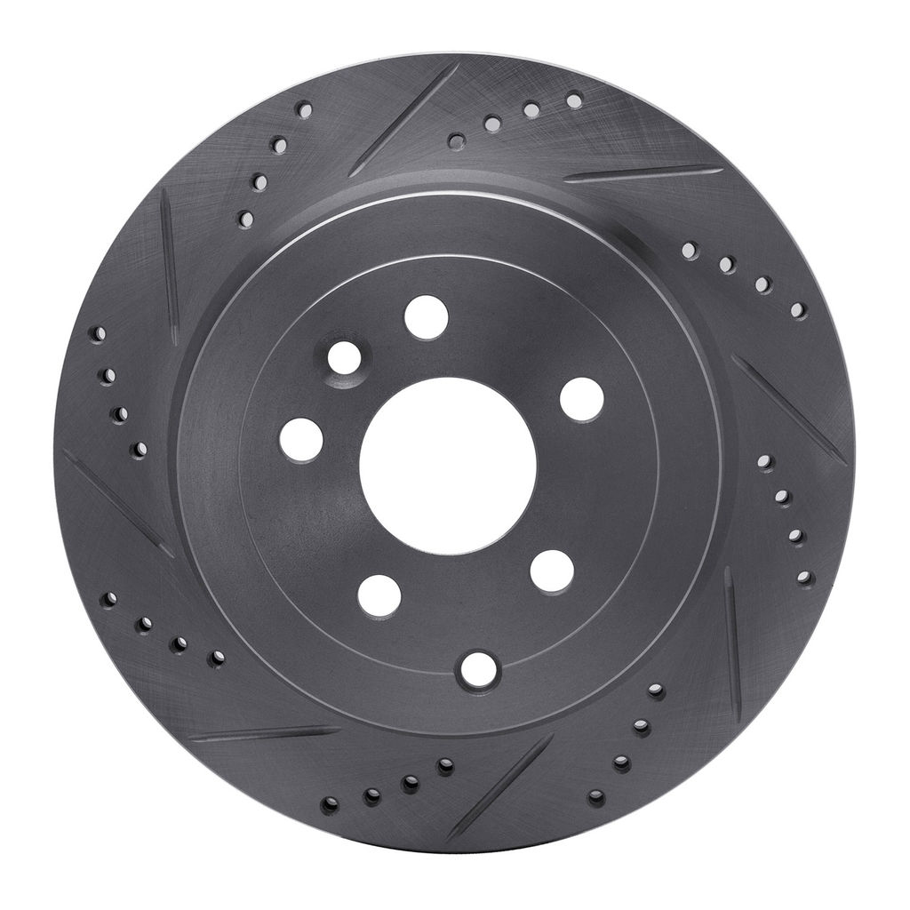 Dynamic Friction 631-11017L - Drilled and Slotted Silver Zinc Brake Rotor