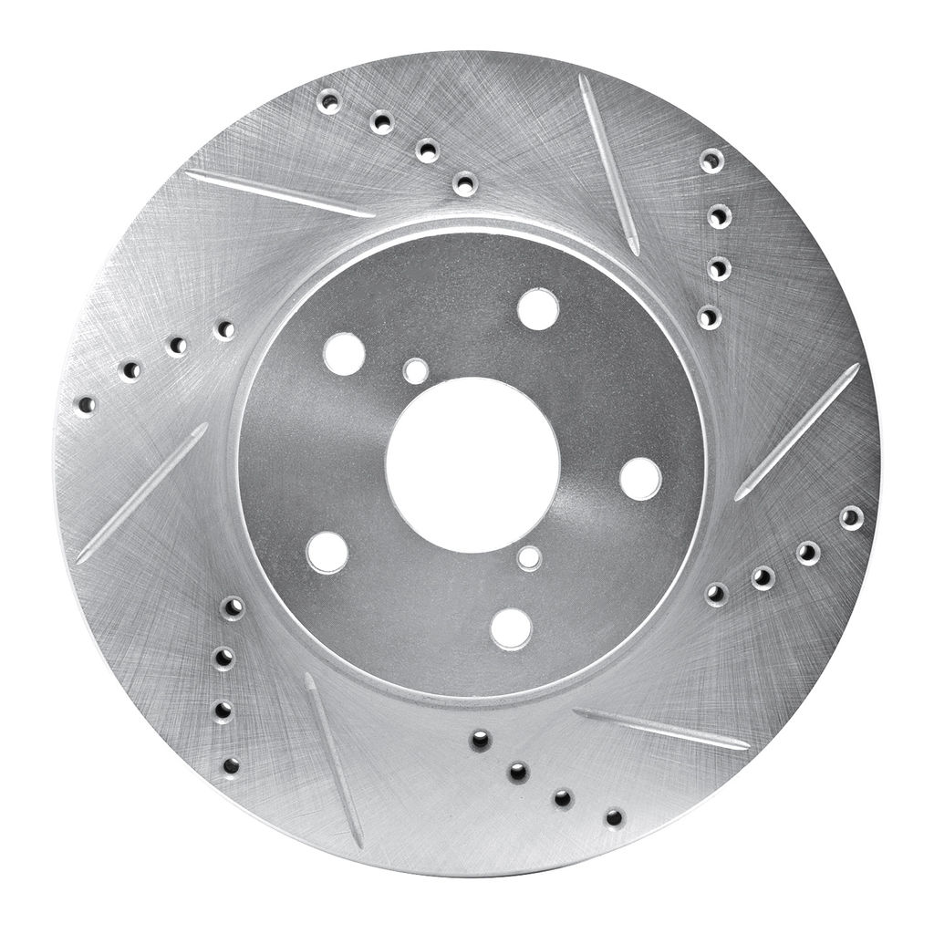 Dynamic Friction 631-13026R - Drilled and Slotted Silver Zinc Brake Rotor