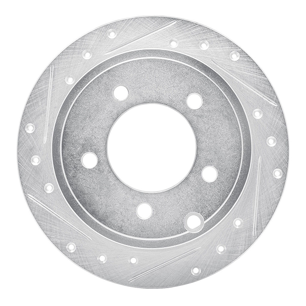 Dynamic Friction 631-39022L - Drilled and Slotted Silver Zinc Brake Rotor