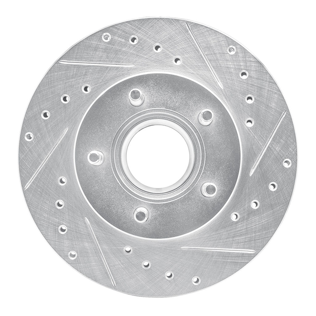 Dynamic Friction 631-54111R - Drilled and Slotted Silver Zinc Brake Rotor