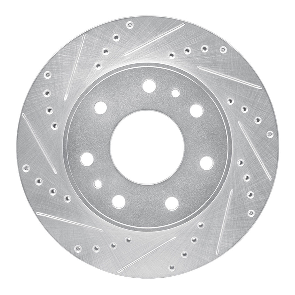 Dynamic Friction 631-54216L - Drilled and Slotted Silver Zinc Brake Rotor
