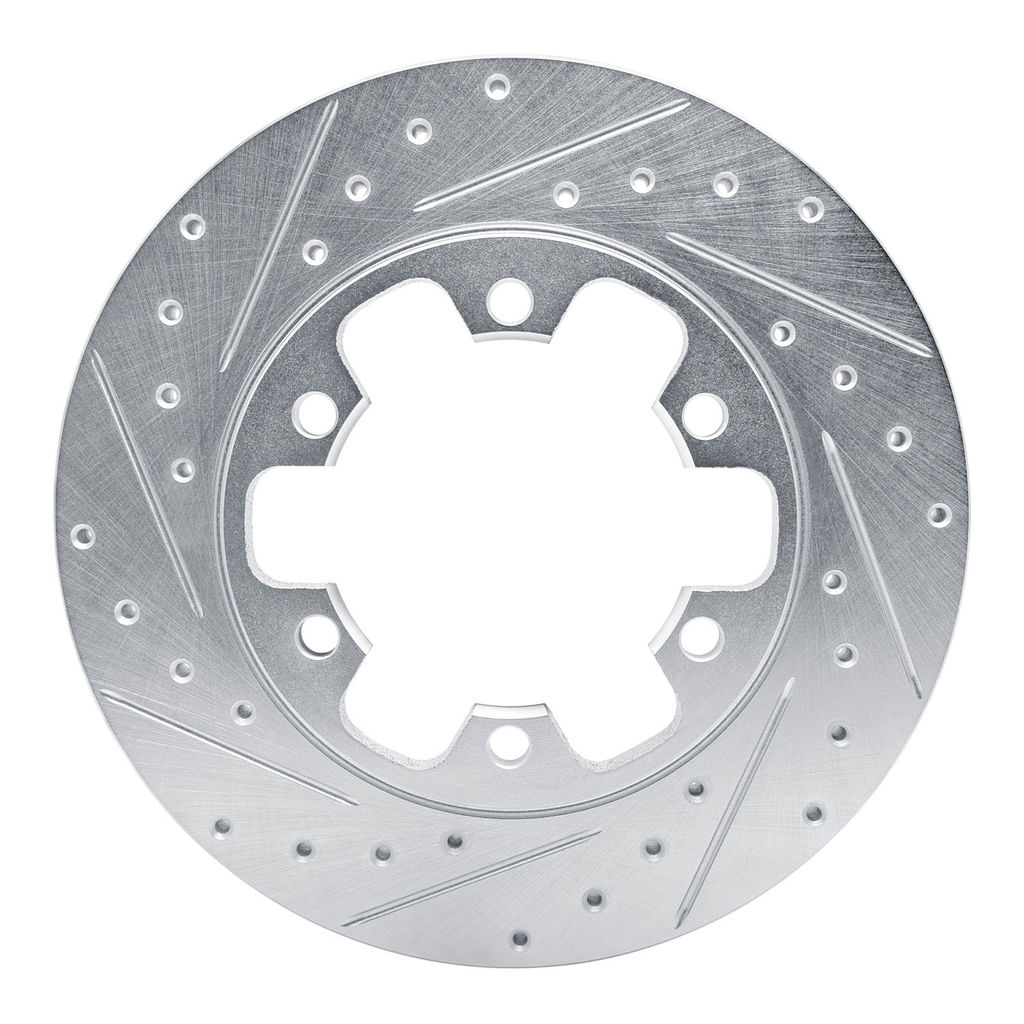 Dynamic Friction 631-54229L - Drilled and Slotted Silver Zinc Brake Rotor