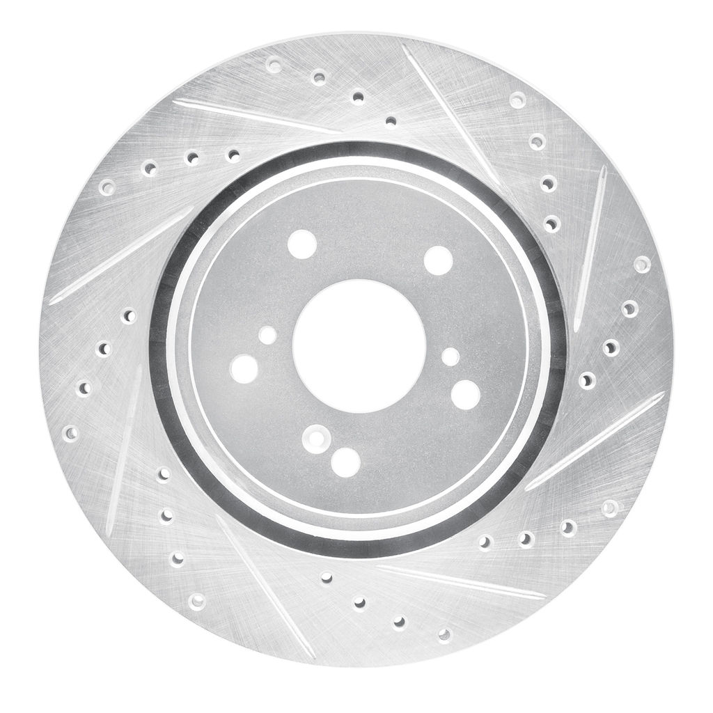 Dynamic Friction 631-58026R - Drilled and Slotted Silver Zinc Brake Rotor