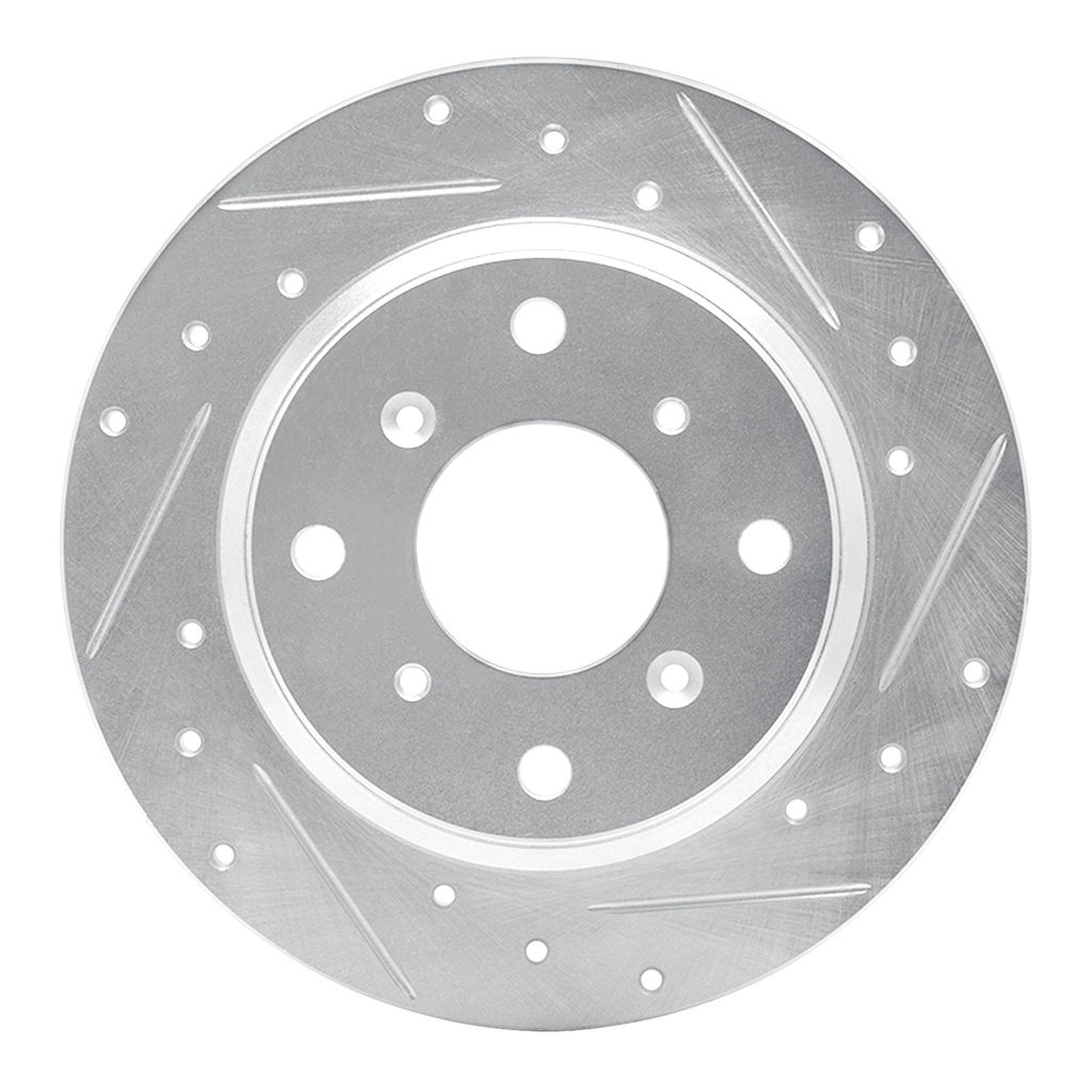 Dynamic Friction 631-59013R - Drilled and Slotted Silver Zinc Brake Rotor