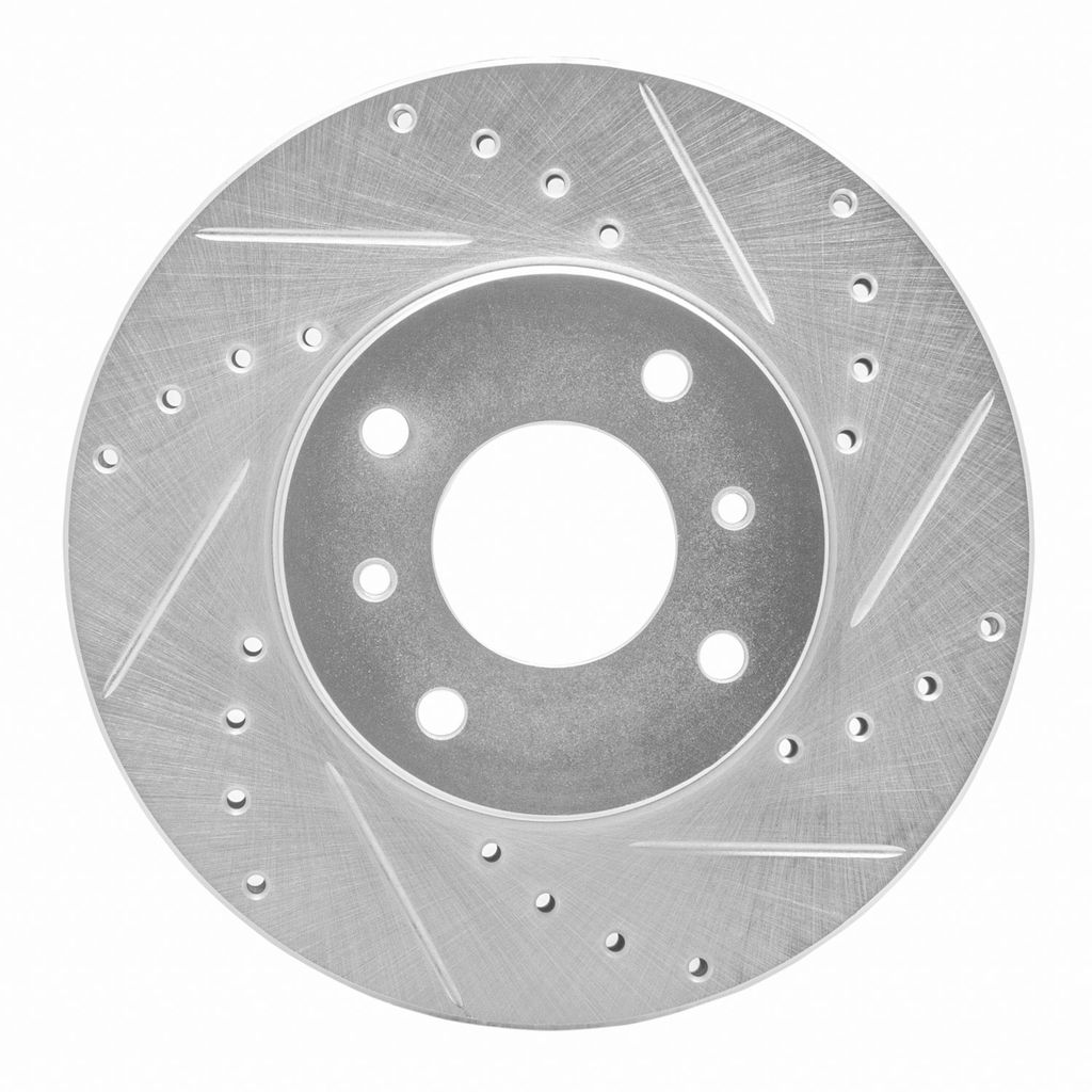 Dynamic Friction 631-67040R - Drilled and Slotted Silver Zinc Brake Rotor