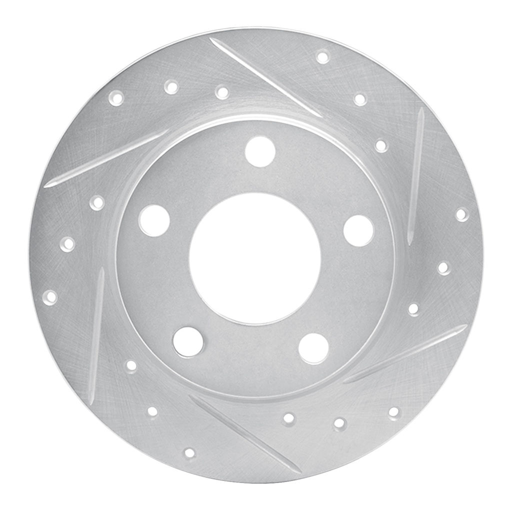 Dynamic Friction 631-73021R - Drilled and Slotted Silver Zinc Brake Rotor