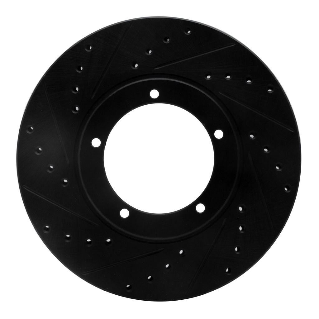 Dynamic Friction 633-02001L - Drilled and Slotted Black Zinc Brake Rotor