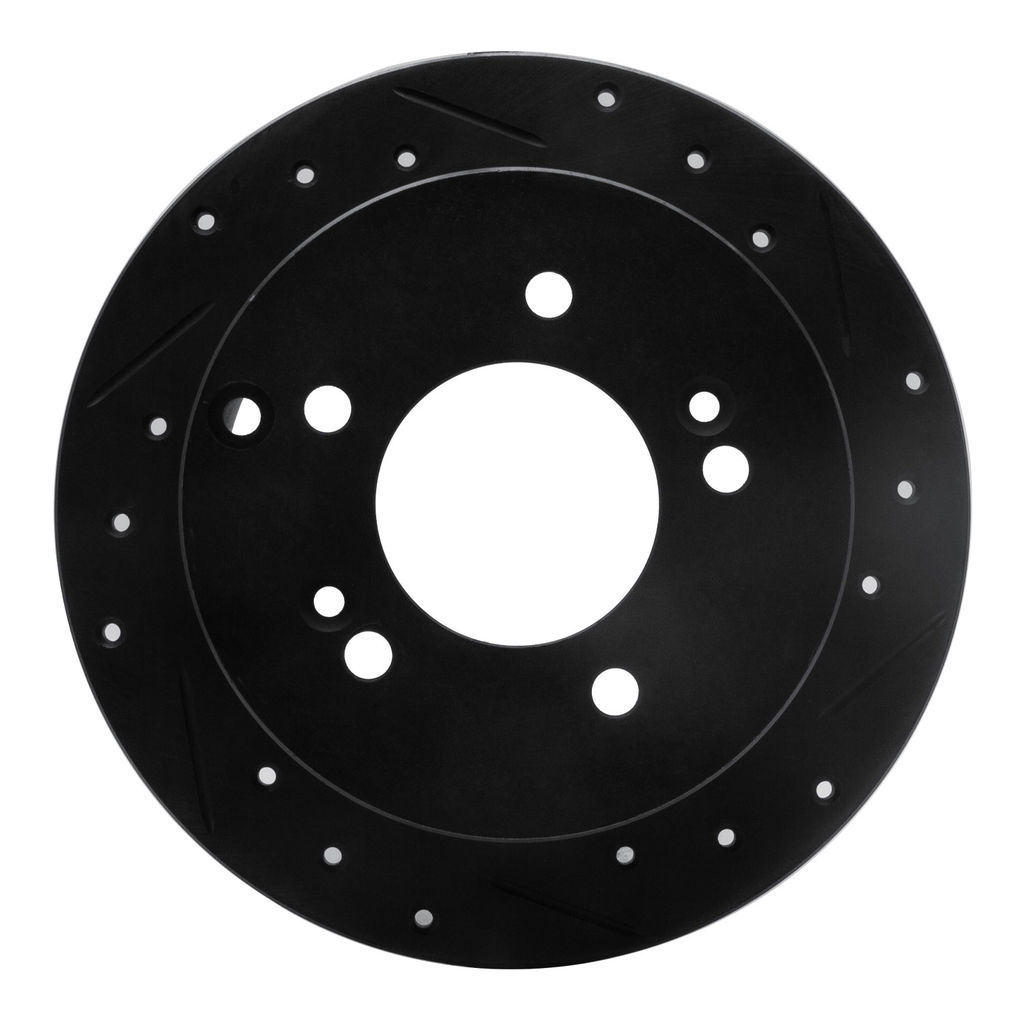 Dynamic Friction 633-03014R - Drilled and Slotted Black Zinc Brake Rotor