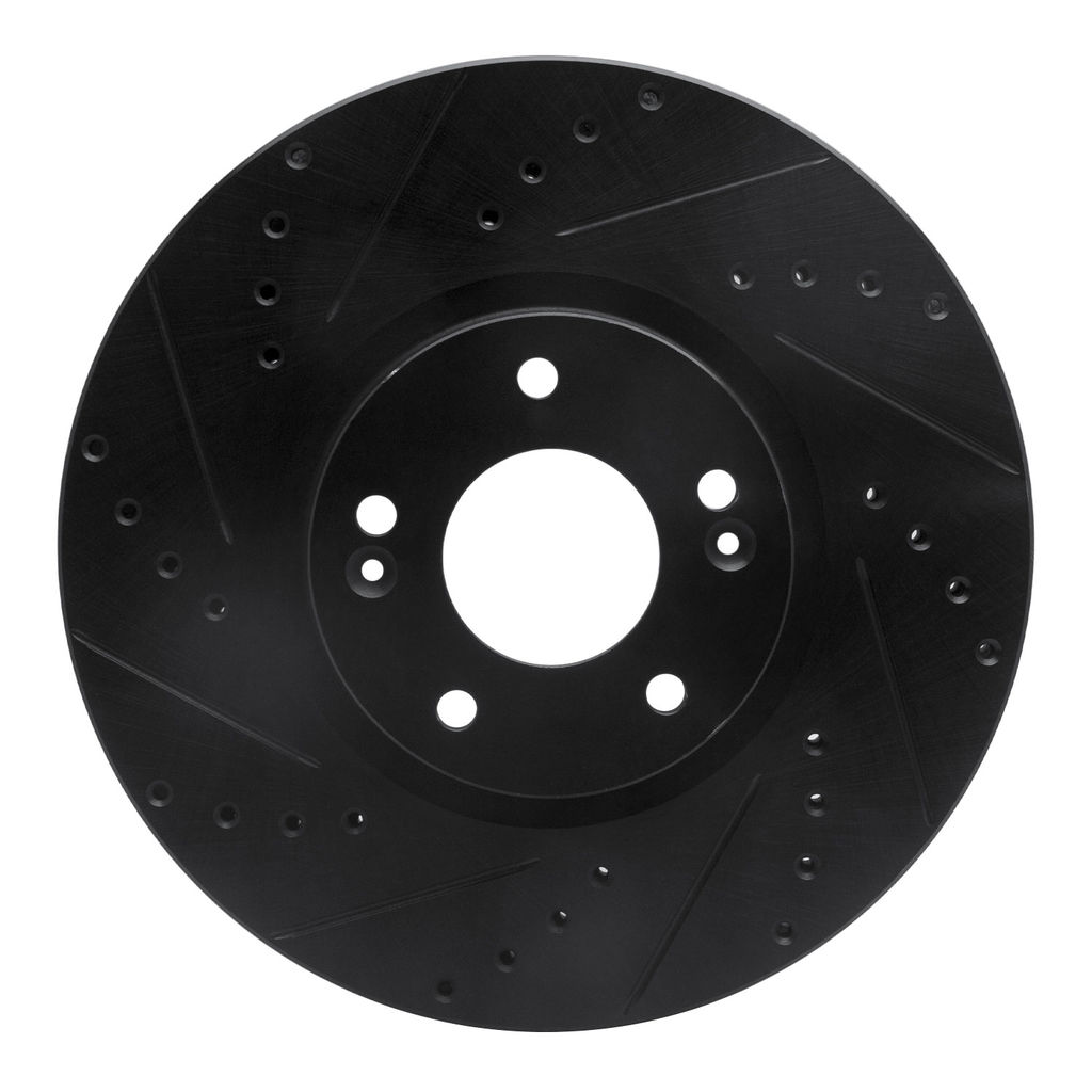 Dynamic Friction 633-03047L - Drilled and Slotted Black Zinc Brake Rotor